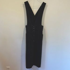 Zara Black denim overall style long skirt/dress